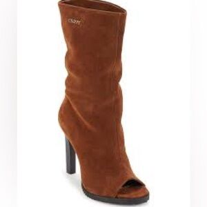 DKNYC Brown Open Toe Boots